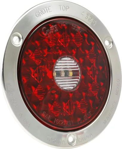 Vista 16 de Grote 54702 Luces LED Ovaladas de 6" de Parada, Trasera y Giro con Respaldo Integrado, Carcasa Rígida Integrada Rojo