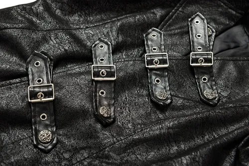 Vista 7 de Vnyeelfy Chaqueta de cuero de terciopelo para mujer, estilo gótico, steampunk, gabardina larga