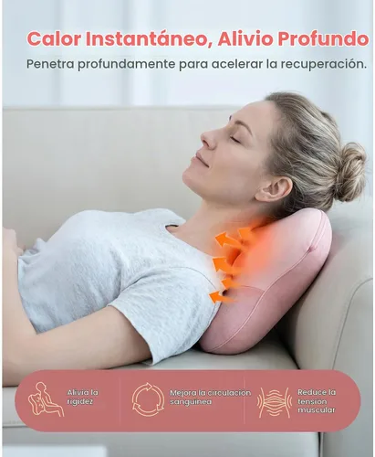 Vista 6 de BOB AND BRAD Masajeador de espalda con calor elegible para FSA, masajeador de cuello con cable EZBack para alivio del dolor de tejido profundo Rosa