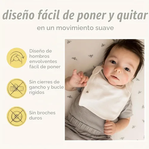 Vista 3 de Burt's Bees Baby Baberos unisex para bebé, trapos de baba de hombro de solapa, 100% algodón orgánico con baberos absorbentes de toalla de rizo A