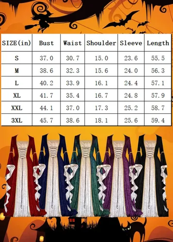 Vista 7 de Vestido medieval para mujer, disfraz estilo renacentista, de encaje, irlandés, largo, para cosplay, atuendo retro