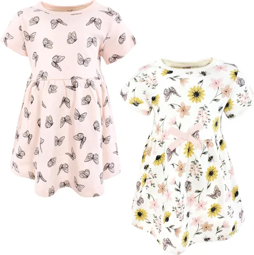 Vista 91 de Touched by Nature - Vestidos de manga corta y manga larga de algodón orgánico para niñas pequeñas, bebés y mujeres Manga larga con flores abstractas