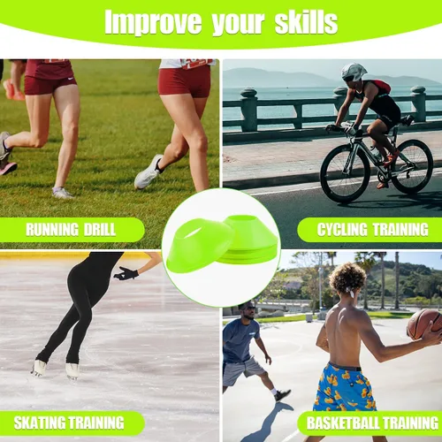 Vista 7 de XIHIRCD 15 conos de fútbol para entrenamiento deportivo, mini piñones de fútbol, conos flexibles de práctica de agilidad para baloncesto, correr