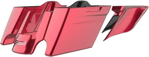 Vista 100 de Cubiertas laterales de alforjas estiradas para motocicleta, extensión extendida para Harley Touring 2014+ - Whisky ámbar Amber Whiskey