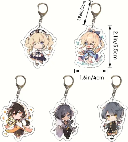 Vista 4 de Genshin Impact - Juego de llaveros Genshin 29 unidades de acrílico Genshin Impact Figure Keychain lindo diseño de características exquisitos