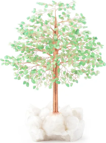 Vista 12 de Árbol de la vida con piedras preciosas de amatista natural, base de cuarzo transparente, bonsái de dinero de chakras, Feng Shui, cristales curativos