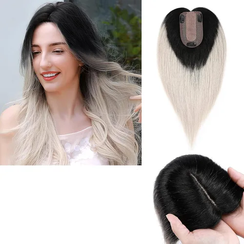 Vista 37 de Benehair Peluca de cabello con clip con flequillo, peluca secreta de cabello 100% humano, postizo superior con flecos, peluca de repuesto