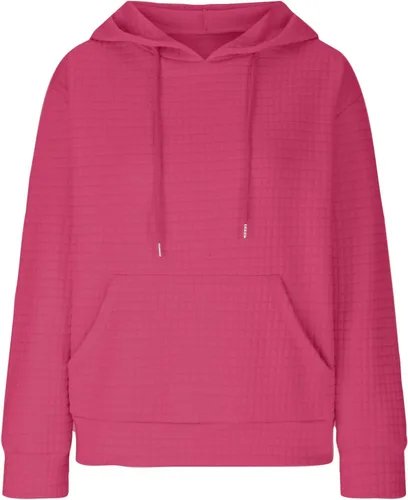 Vista 7 de Ceboyel Sudaderas con capucha de punto gofre para mujer, sudaderas con cordón de ajuste, suéteres casuales de moda, cómodos trajes de otoño