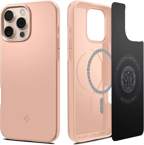 Vista 26 de Spigen Thin Fit MagFit Funda diseñada para iPhone 16 [Carcasa rígida] [Protección de grado militar] Compatible con MagSafe - Negro