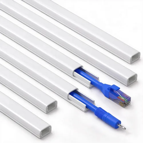 Vista 20 de ZhiYo Cubiertas de Cable de 85 pulgadas para Cables en la Pared, 1 Mini Ocultador de Cables de Pared, Cubiertas de Cable Autoadhesivas para Cables