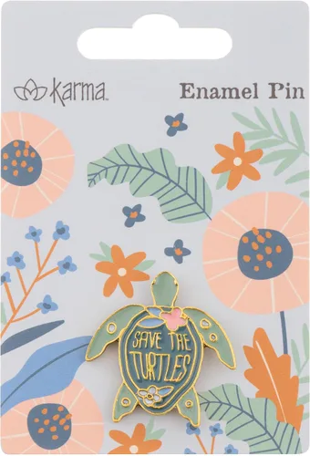 Vista 2 de Karma, Alfileres esmaltados, bonitos alfileres esmaltados para mochilas, chaquetas, sombreros y bolsos, tortuga
