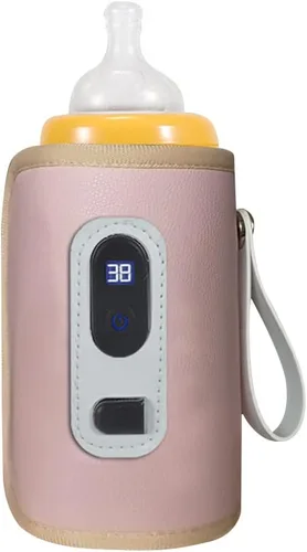 Vista 9 de Cubierta de aislamiento portátil para calentador de botellas, protector de calor de leche para bebés con ajuste de temperatura, calentador USB