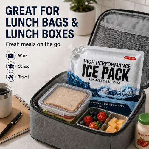 Vista 2 de Bolsas de hielo reutilizables para enfriadores, paquetes de congelador de gel de larga duración para bolsas más frías, lonchera, bolsa enfriadora