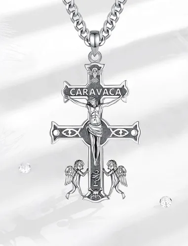 Vista 8 de INFUSEU Regalos religiosos únicos para hombres y mujeres, collares con colgante de San Miguel, San Cristóbal, San Benito, Virgen María