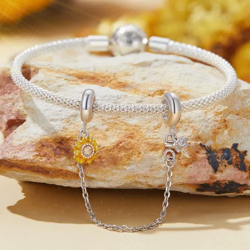 Vista 2 de NINGAN Heart Series Beaded Love Pendant 925 Sterling Silver Wrapped Love Crown Castle Angel Charm Fit Women's Bracelet Necklace Valentine's Day