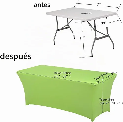 Vista 3 de HAORUI mantel elástico ajustable rectangular de 6 pies para mesas, fiestas, ferias