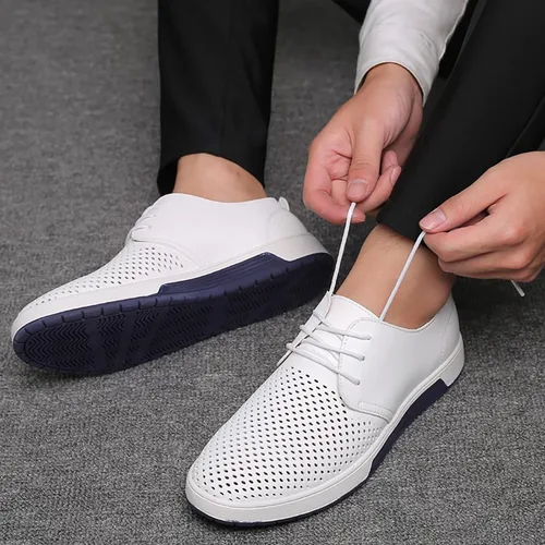 Vista 6 de Zapatos Oxford casuales para hombre, zapatos de vestir con cordones, cómodos zapatos deportivos de moda