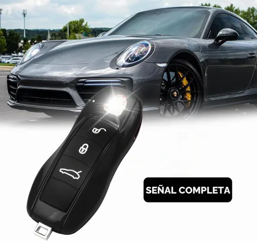 Vista 3 de QBUC Funda para llavero Porsche, 3 piezas pintadas compatibles con Porsche Cayenne Panamera Macan 911 Boxter Cayman (negro)