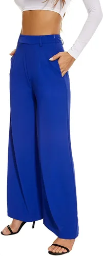 Vista 5 de FUNYYZO Women Wide Leg Pants Side Hidden Zipper Lounge Flare Bottoms Causal Long Trousers