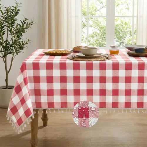 Vista 11 de Deep Dream Mantel rectangular para mesa, manteles rústicos impermeables de algodón y lino, manteles de estilo granja sin arrugas para fiestas
