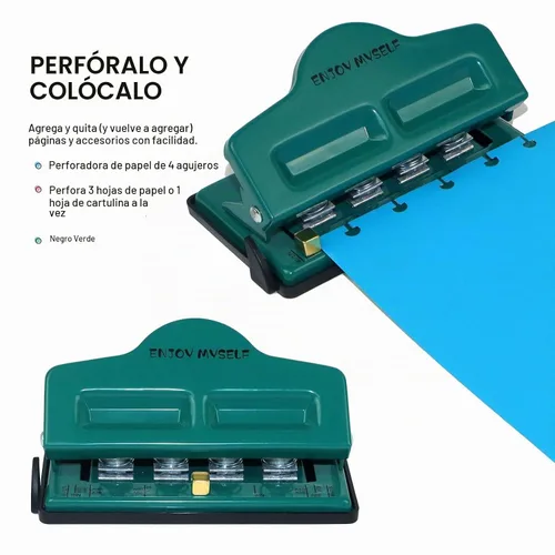 Vista 3 de Perforadora de Agujeros con Encuadernación de Disco con Forma de Hongo para Todos los Tamaños de Papel, Perforadora de Papel Happy Planner