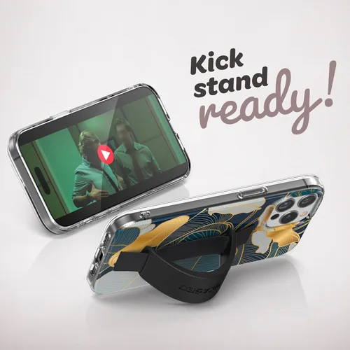 Vista 3 de ENCASED Funda con lazo para los dedos, diseñada para iPhone 15 (2023), funda de agarre con correa de mano con soporte de silicona suave al tacto