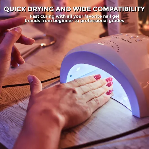 Vista 2 de P2P Nails Lámpara de uñas UV/LED – Luz de uñas para esmalte de uñas de secado rápido – Secador de uñas estilo salón para mujeres elegantes – Lámpara