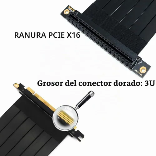 Vista 5 de PCI-E Cable de extensión pci Cable de extensión 16x pcie Riser (pcie Extender 90 grados 7.9 in)pcie Riser Cable