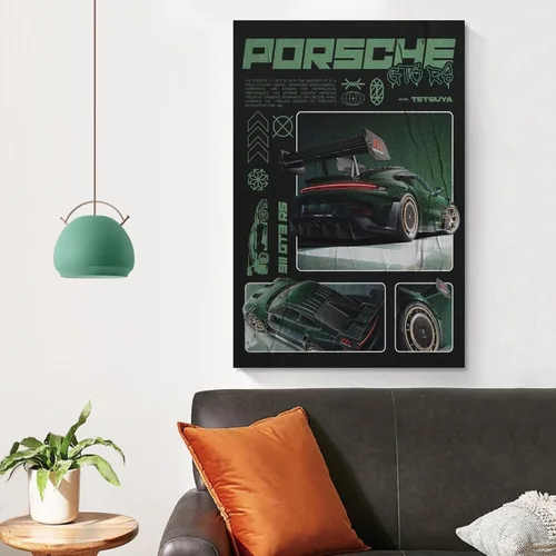 Vista 3 de JUANJIANG Póster de SuperCar para amantes del automóvil, póster de conocimiento, pintura decorativa, lienzo, arte de pared, póster de sala de estar
