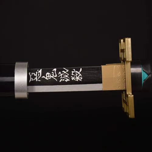 Vista 3 de Espada Katana SV Anime Demon Slayer de 31 Pulgadas, Espada Decorativa Coleccionable para Cosplay, Varias Estilos Disponibles