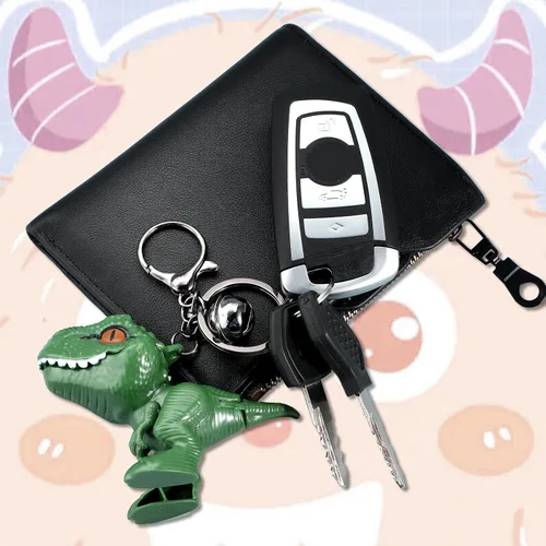 Vista 7 de Cobee Lindo llavero de dinosaurio, llavero de regalo de dibujos animados Kawaii, llavero móvil de dinosaurio para mujeres y hombres mochilas
