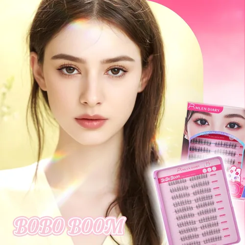Vista 6 de MLEN DIARY Kit de 80 racimos de pestañas naturales, rizo C, kit de extensiones de pestañas con pinzas removedoras de pestañas de 0.335-0.492 in