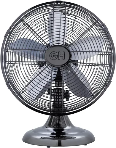 Vista 16 de Good Housekeeping 92604 Ventilador de escritorio de mesa de oficina de metal completo de 30,5 cm retro con oscilación amplia, 3 ajustes de velocidad