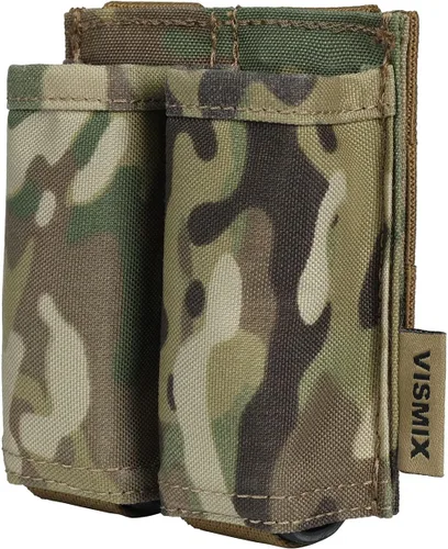 Vista 12 de VISMIX - Estuche para cargador de pistola, estuche doble de 9mm con inserción de Kydex de liberación rápida y compatible con MOLLE Verde Armada