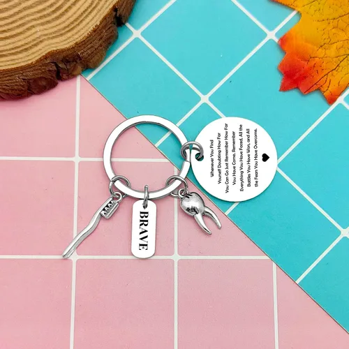 Vista 6 de Regalo para dentistas, divertido llavero de dentista, regalos para hombres y mujeres, regalo de higienista dental, regalo para estudiantes dentales
