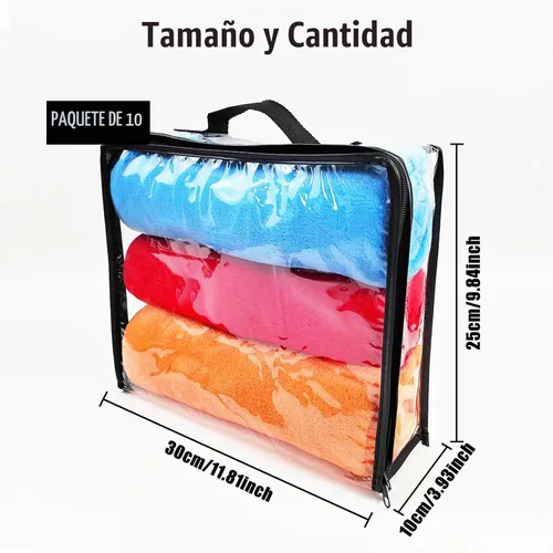 Vista 2 de 10 cubos grandes de embalaje de viaje transparente, bolsas de almacenamiento de vinilo transparente con cremallera, bolsa de plástico