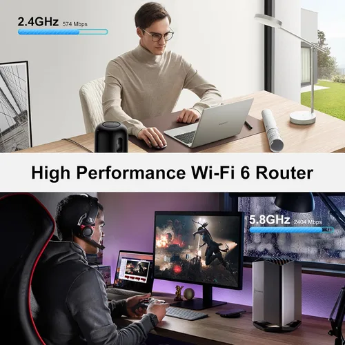 Vista 5 de Enrutador inalámbrico WiFi6, enrutador celular AX3000 de doble banda, 4 puertos Gigabit, red inalámbrica segura - Disfruta de la conectividad