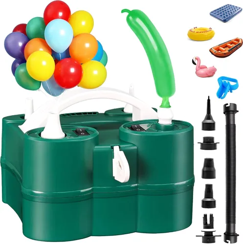 Vista 7 de Bezente Balloon Pump Electric, 3-in-1 Portable Black Gold Electric Air Machine Balloon Pump Dual Nozzle Balloon Inflator for Inflatables and Latex