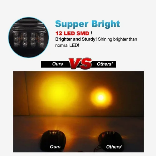 Vista 4 de NPAUTO 5 luces LED ámbar ahumadas de cabina de repuesto para Dodge Ram 2003-2018 1500 2500 3500 4500 5500 luces de techo con arnés de cableado 9