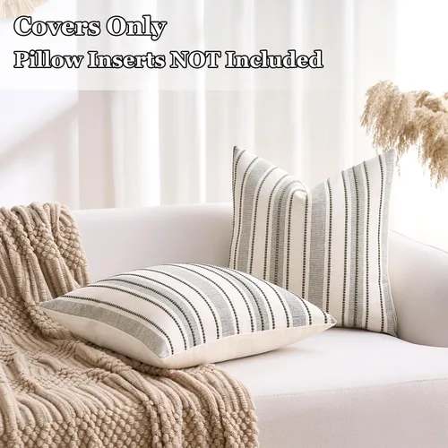 Vista 3 de Fundas de almohada verdes de 18 x 18 pulgadas, fundas de almohada decorativas bohemias de otoño verde y beige para sofá, decoración moderna