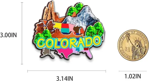 Vista 3 de Imán de Colorado USA para nevera de madera 3D, monumentos de viaje, coleccionables, recuerdos, decoración hecha a mano, 2