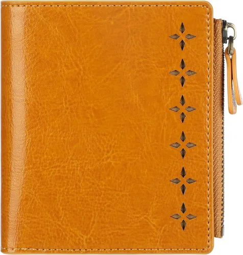 Vista 24 de Lavemi Carteras ultrafinas de cuero compacto para mujeres y niñas, con bloqueo RFID, tarjetero para tarjetas de crédito para mujeres 1-púrpura