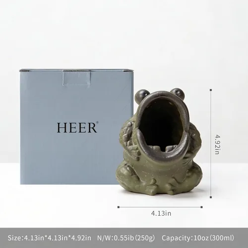 Vista 3 de HEER Cenicero de sapo de cerámica para cigarrillos, lindo adorno decorativo divertido regalo para hombres