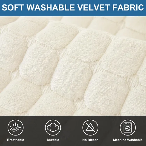 Vista 5 de MIFXIN Fundas para reposabrazos, funda de terciopelo antideslizante para sofá, protector de muebles para sofá de 3 plazas, sofá biplaza reclinable