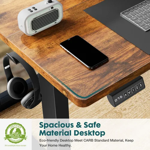 Vista 20 de Smug Escritorio de pie de altura ajustable de 40 pulgadas, mesa de computadora eléctrica para sentarse, de pie, mesa de computadora ergonómica