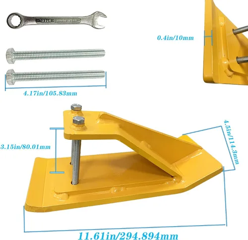 Vista 6 de 2 protectores de cubo de tractor amarillo, protector de borde, tuercas y pernos de doble bloqueo, protector antideslizante para accesorios de cubo