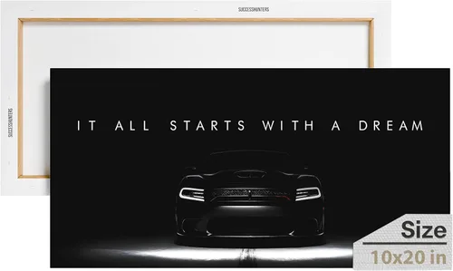 Vista 48 de Arte de pared motivacional para la oficina, lienzo de arte de súper auto, decoración automotriz inspiradora para los amantes de los autos deportivos