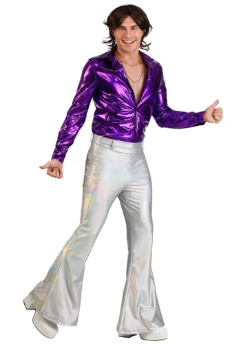 Vista 3 de Pantalones Disco Holográficos Multicolor