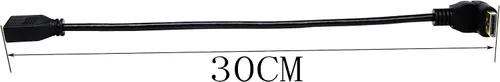 Vista 2 de CGTime - Cable DP a DP (30 CM/12 pulgadas), chapado en oro de 90 grados en ángulo hacia abajo macho a Displayport hembra Cable adaptador