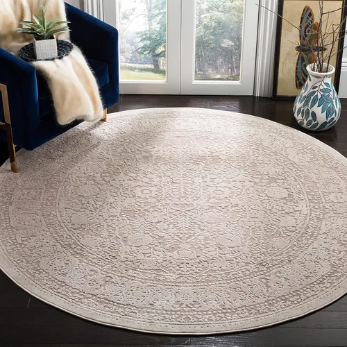 Vista 15 de SAFAVIEH Reflection Collection - Alfombra decorativa, 2 pies 3 pulgadas x 3 pies, color beige y crema, no desprende pelusa y es fácil de limpiar